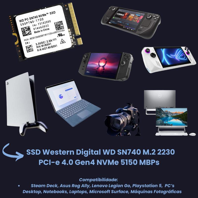 Ssd Western Digital Wd Sn740 1tb M.2 2230 Pci-e 4.0 X4 Nvme